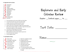 Explorers and Early Colonies Review Test Date: ______ Name