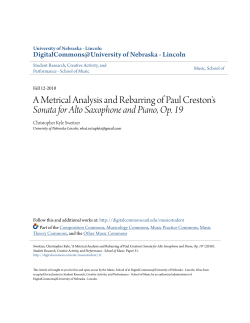A Metrical Analysis and Rebarring of Paul Creston`s Sonata for