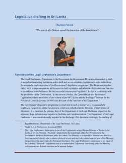 Legislative drafting in Sri Lanka