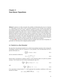 Non-linear Equations