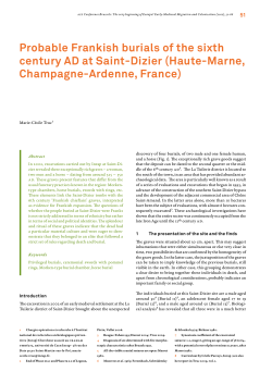 Probable Frankish burials of the sixth century AD at Saint