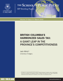 British Columbia`s Harmonized Sales Tax