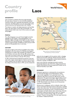 Country profile Laos - World Vision Australia