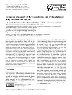 Estimation of permafrost thawing rates in a sub