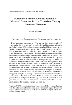 Postmodern Motherhood and Ethnicity: Maternal Discourse in Late