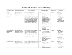 Holocaust Studies Curriculum Map