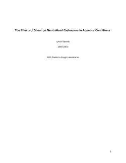The Effects of Shear on Neutralized Carbomers in Aqueous Conditions