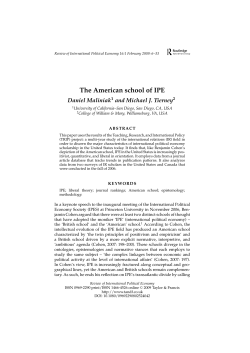 The American school of IPE - College of William and Mary