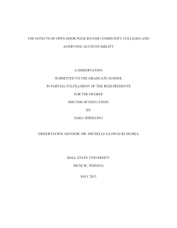 the effects of open door policies for community colleges and