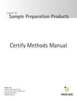 Certify Methods Manual