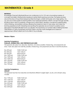 MATHEMATICS &ndash; Grade 4
