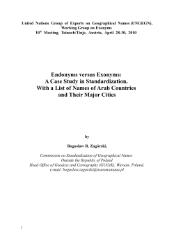 Endonyms versus Exonyms