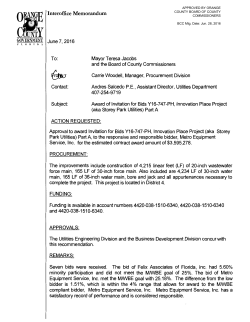 Interoffice Memorandum - Orange County Comptroller