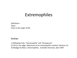 Extremophiles - Biological Sciences