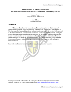 Effectiveness of inquiry based and teacher directed instruction in an