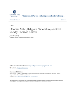 Ottoman Millet, Religious Nationalism, and Civil Society: Focus on