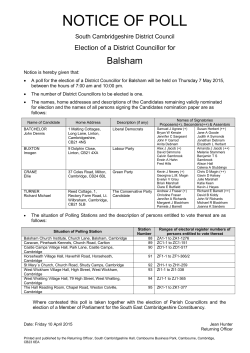 Notice of Poll - South Cambs District Council