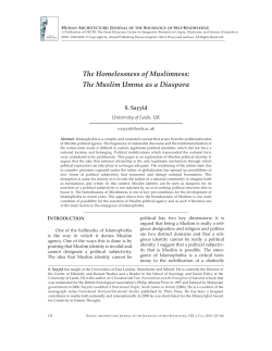 The Homelessness of Muslimness: The Muslim Umma as a