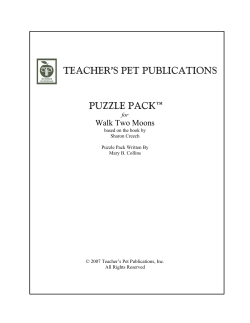 Walk Two Moons - DedicatedTeacher.com