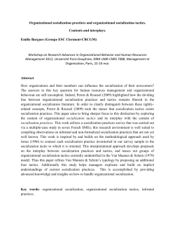 Organizational socialization practices and organizational