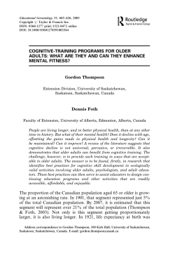 COGNITIVE-TRAINING PROGRAMS FOR OLDER ADULTS: WHAT