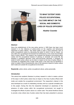 TO WHAT EXTENT DOES POLICE OCCUPATIONAL CULTURE