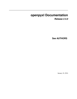 openpyxl Documentation