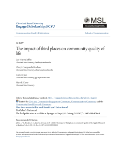 The impact of third places on community quality of life