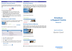 Amadeus e-Support Centre Travel Agency Search and Browse