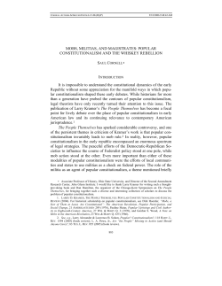 POPULAR CONSTITUTIONALISM AND THE WHISKEY REBELLION