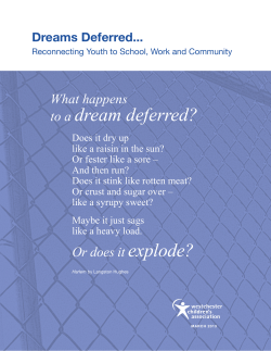 to a dream deferred? - Westchester Children`s Association