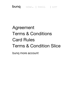 the terms and conditions of bunq more