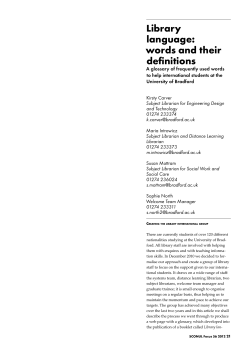 Library language: words and their definitions