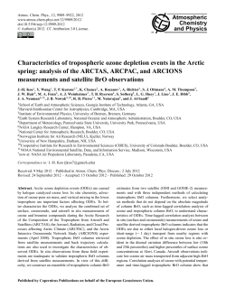 Characteristics of tropospheric ozone depletion events in the Arctic