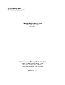miles taylor family papers - LSU Libraries