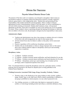 Payette School District Dress Code 2016-2017