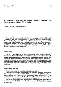 Chromosome numbers of plants collected during Iter Mediterraneum