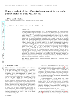 Energy budget of the bifurcated component in the radio pulsar