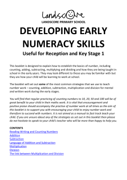 developing early numeracy skills