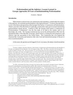 Professionalism and the Judiciary