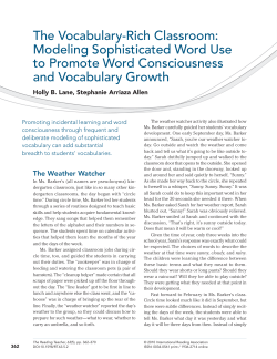 The Vocabulary-Rich Classroom: Modeling Sophisticated Word Use