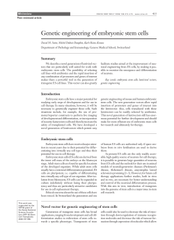 Genetic engineering of embryonic stem cells
