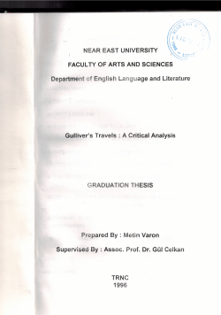 Metin Varon Supervised By : Assoc. Prof. Dr. G&uuml;l Celkan TRNC