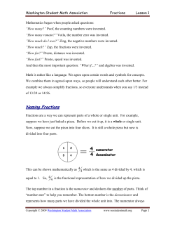 Naming Fractions - Washington Student Math Association
