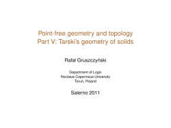 Point-free geometry and topology Part V: Tarski`s geometry of