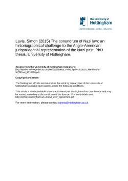 Lavis, Simon (2015) The conundrum of Nazi law: an
