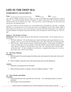 Student Worksheets/Handouts