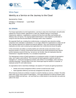 Identity as a Service on the Journey to the Cloud