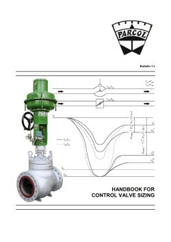 Handbook for control valve sizing