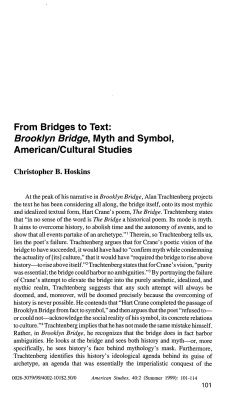 From Bridges to Text: Brooklyn Bridge, Myth and